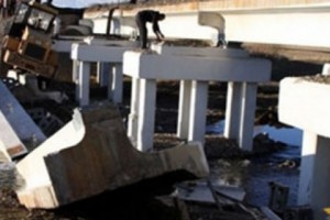 Vardenis Railway Overpass Collapses During Renovation