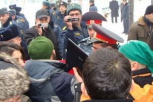 Protestors Block Construction Truck at Mashtots Park