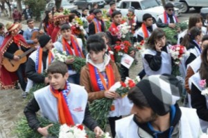 School Kids Used as Walking Billboards for Sargsyan at Armavir St. Valentine's Day Celebration