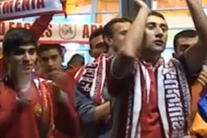Fans Greet Returning Armenian National Football Team After Denmark Win