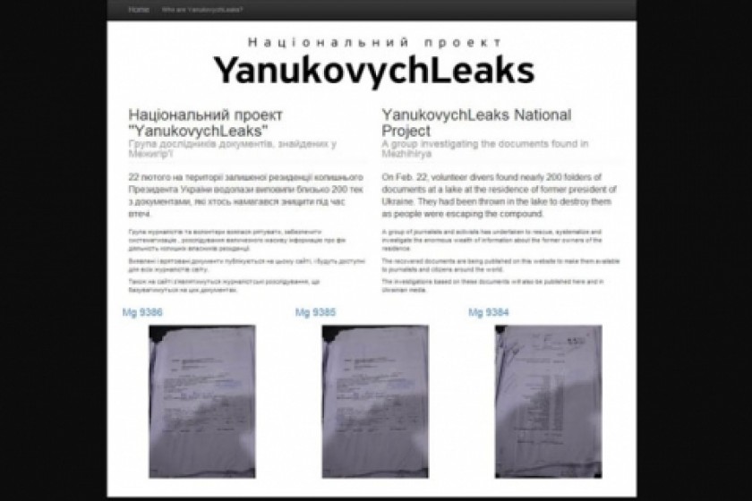 Ukraine: OCCRP, Local Reporters Upload Revealing Documents To “Yanukovych Leaks”