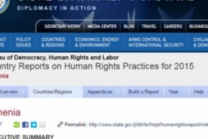 U.S. Department of State Cites  "Officials’ use of government resources to maintain the dominance of 
the ruling RPA" as One of Armenia's Leading Human Rights Issues