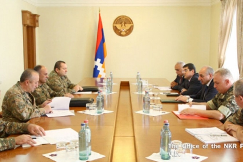Artsakh President and Armenia Defense Minister Meet in Stepanakert