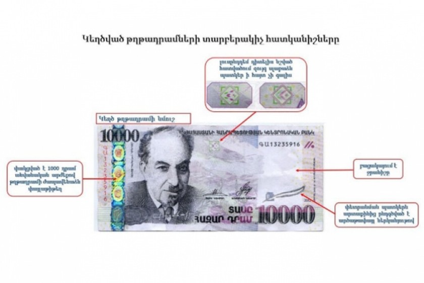 Հայտնաբերվել են շրջանառության մեջ դրված 10.000 դրամանոց կեղծ թղթադրամներ