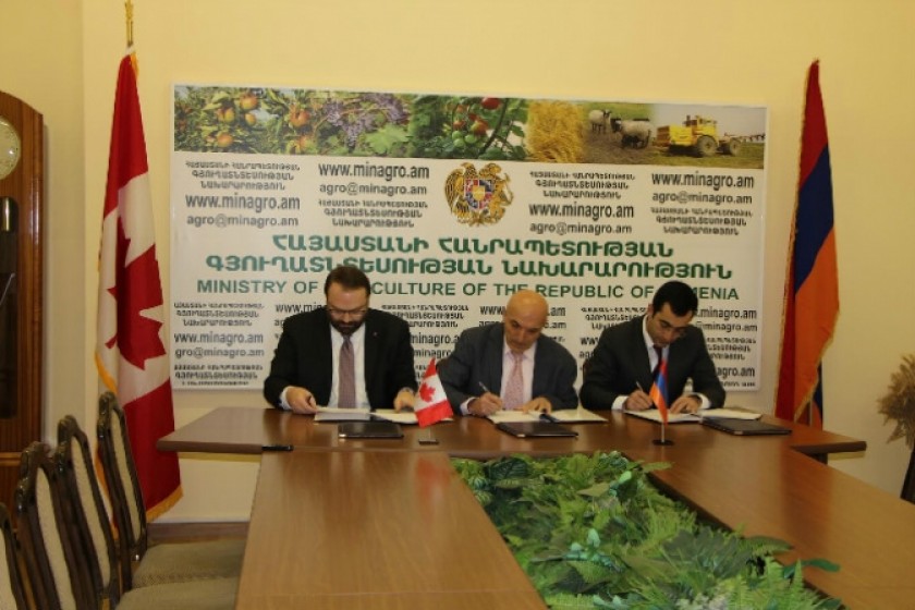 Ստորագրվել է հայ-կանադական փոխըմբռնման հուշագիր` գյուղատնտեսության բնագավառում