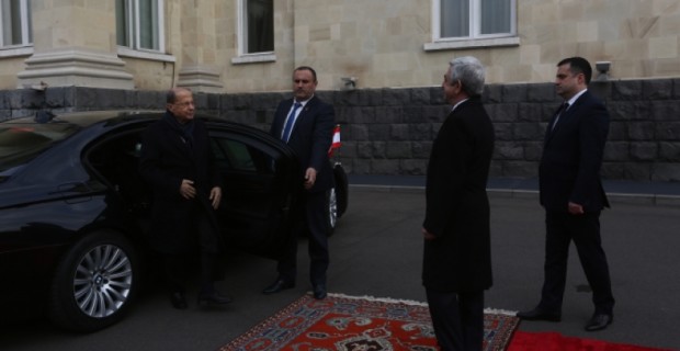 President Sargsyan Officially Greets Visiting Lebanese President Michel Aoun