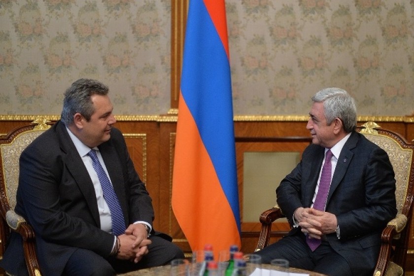 Նախագահն ընդունել է Հունաստանի ազգային պաշտպանության նախարարին