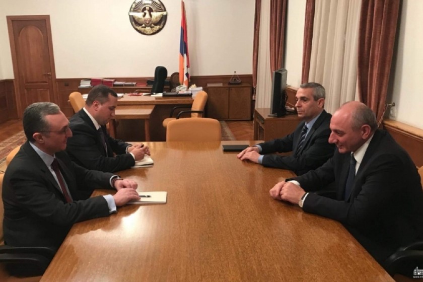 Armenian Foreign Minister, Artsakh President, Meet in Stepanakert