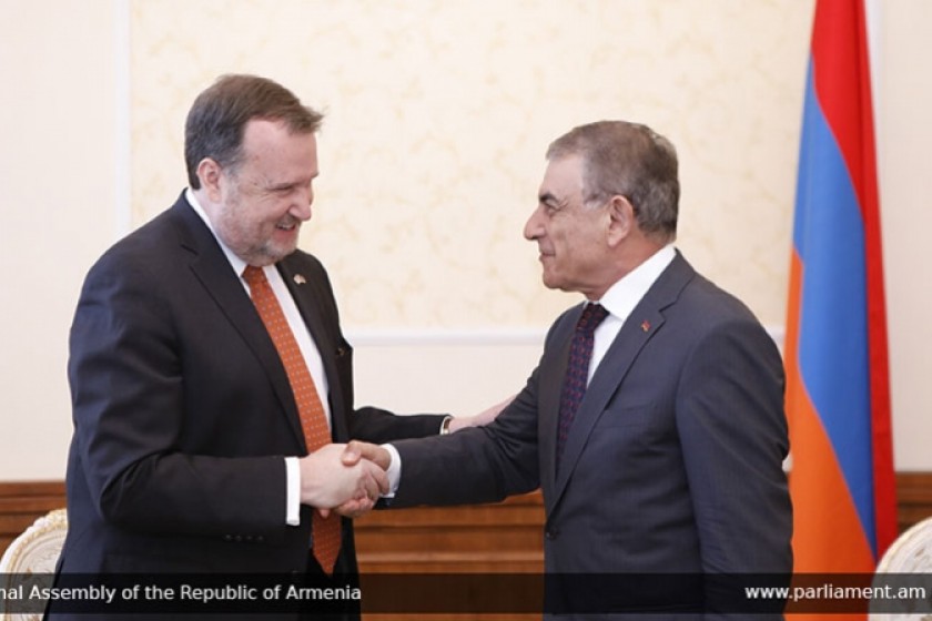 Armenian Parliament Prez Hosts Outgoing U.S. Ambassador