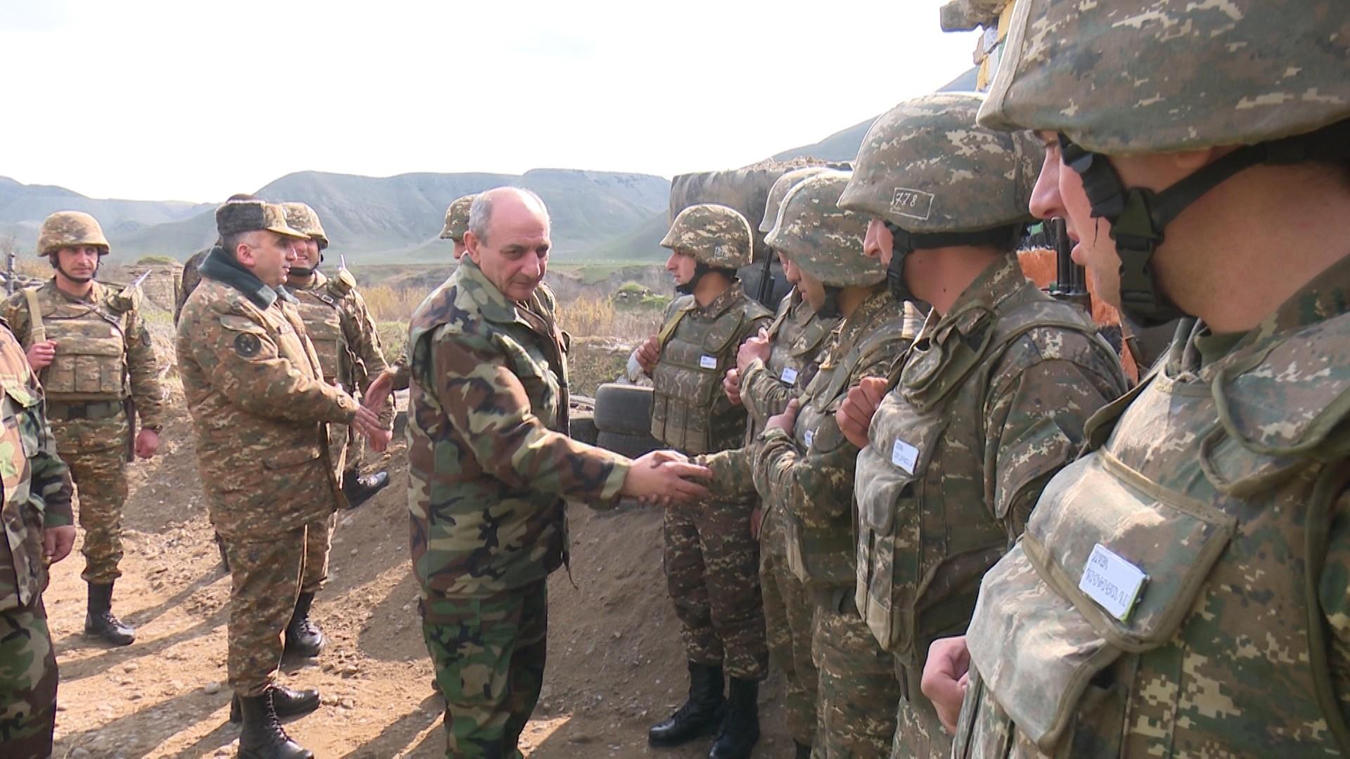 Artsakh President Visits Frontline