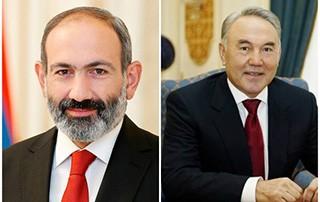 Премьер-министр Пашинян провел телефонный разговор с Нурсултаном Назарбаевым