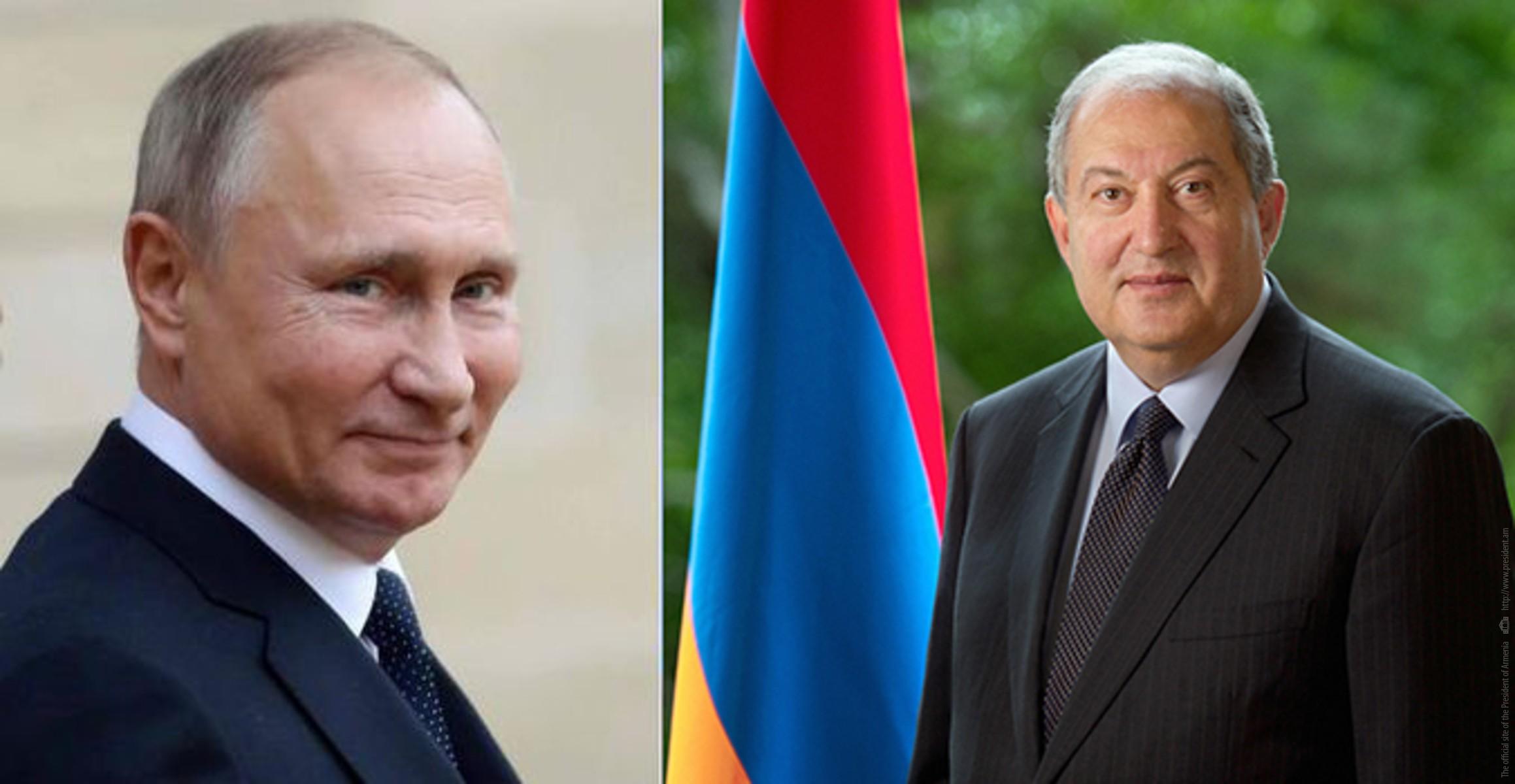 Владимир Путин поздравил Армена Саркисяна