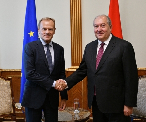 Armen Sarkissian Hosts Visiting European Council President Donald Tusk