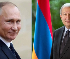 Putin Congratulates President Sarkissian on Armenian Independence Day