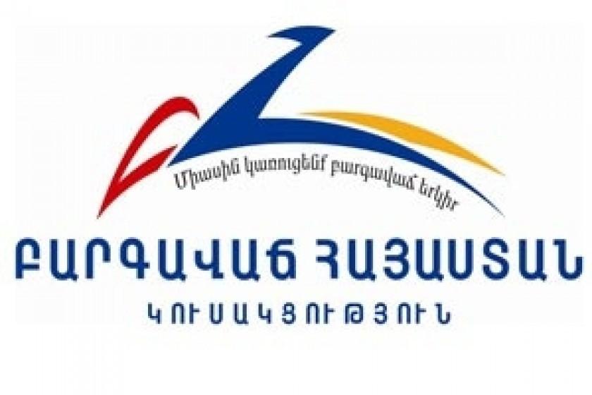 «Բարգավաճ Հայաստան» կուսակցության հայտարարությունը Ազգային Ժողովում տեղի ունեցած միջադեպի վերաբերյալ