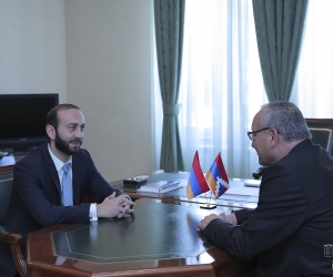Արարատ Միրզոյանը հանդիպել է Արցախի ԱԺ նորընտիր նախագահ Արթուր Թովմասյանին