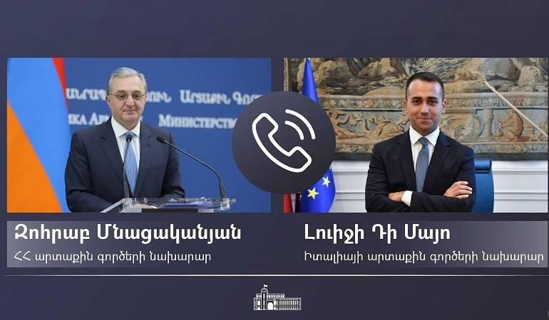 Զոհրաբ Մնացականյանը հեռախոսազրույց է ունեցել Իտալիայի արտգործնախարարի հետ