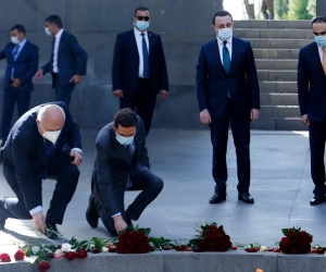 Georgian Prime Minister Lays Wreath at Tzitzernakaberd Genocide Memorial