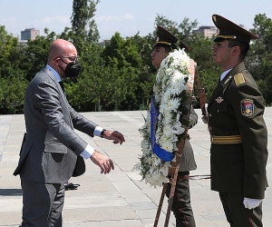 European Council President Charles Michel Visits Tzitzernakaberd Genocide Memorial