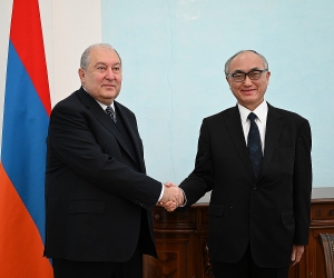 Արմեն Սարգսյանն ընդունել է Հայաստանում Ճապոնիայի դեսպան Ֆուկուսիմա Մասանորիին