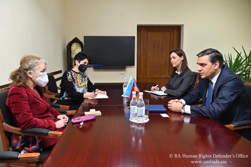Armenian HRD, Acting UN Resident Coordinator in Armenia Discuss Human Rights