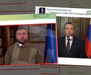 Bellingcat-ի պնդմամբ՝ Լուգանսկի ու Դոնեցկի առաջնորդները տարհանման վերաբերյալ տեսանյութերը նկարահանել են դեռ փետրվարի 16-ին