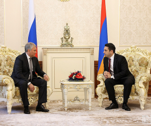 Armenian National Assembly Speaker, Russian Duma Chairman Meet in Yerevan