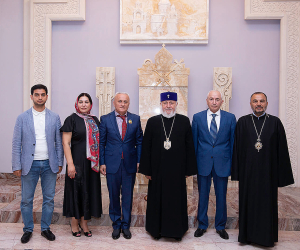Garegin II Awards St. Nerses Shnorhali Medal to Artsakh President's Adviser
