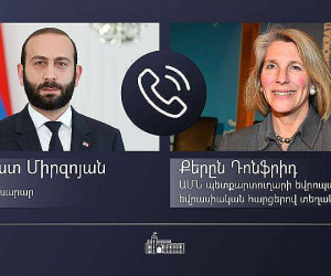 Armenian Foreign Minister Describes Border Situation to U.S. State Department Official