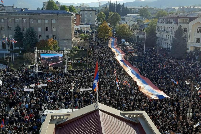 Artsakh Armenians Rally in Stepanakert
