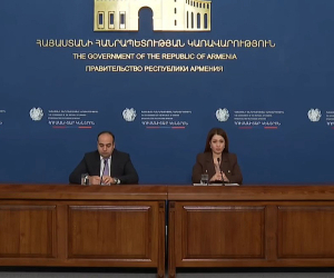 Նազելի Բաղդասարյանը և Դավիթ Խաչատրյանը ներկայացնում են «Հումանիտար կենտրոնի» աշխատանքների ընթացքը