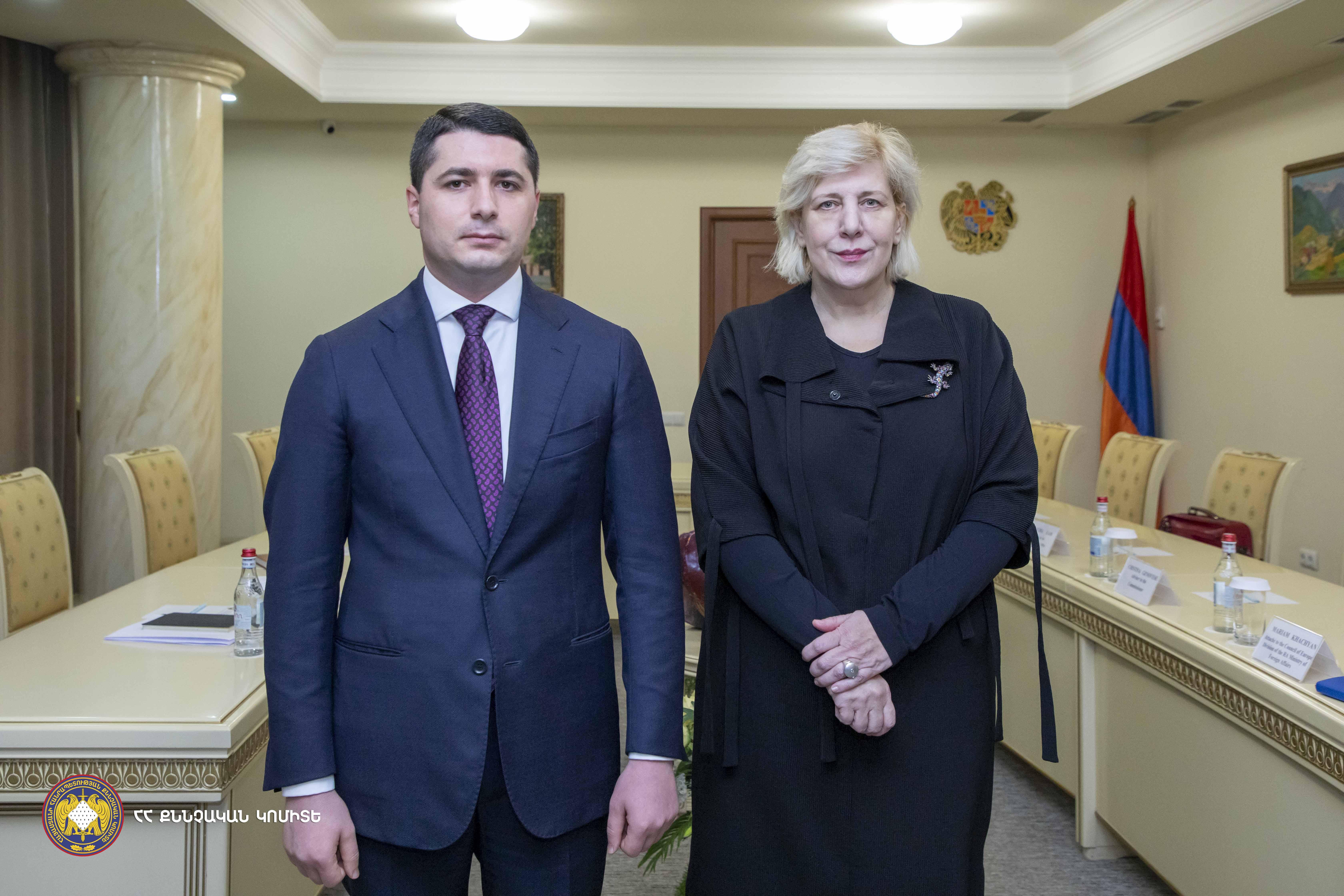 Armenian Investigative Committee Head, CoE Human Rights Commissioner Meet