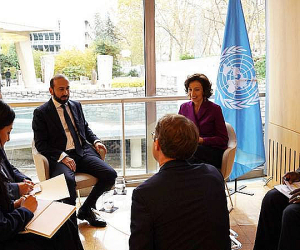 Արարատ Միրզոյանը և ՅՈՒՆԵՍԿՕ-ի գլխավոր տնօրենը քննարկել են Արցախում հայկական մշակութային ժառանգության պահպանության խնդիրը