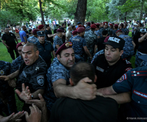 Yerevan Police Fire Stun Grenades at Border Deal Protesters