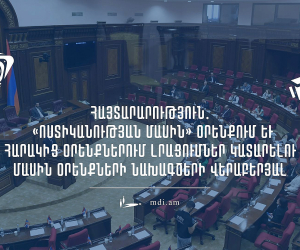 ՔՀԿ-ների հայտարարությունը «Ոստիկանության մասին» օրենքում և հարակից օրենքներում լրացումներ կատարելու մասին օրենքների նախագծերի վերաբերյալ
