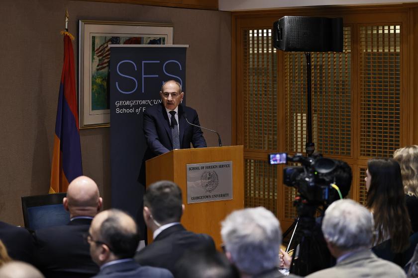 Pashinyan Emphasizes Democracy Reforms During George Washington University Speech