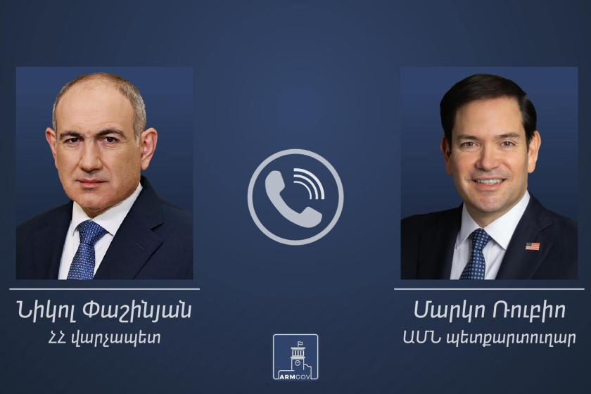 Նիկոլ Փաշինյանը հեռախոսազրույց է ունեցել ԱՄՆ պետքարտուղար Մարկո Ռուբիոյի հետ