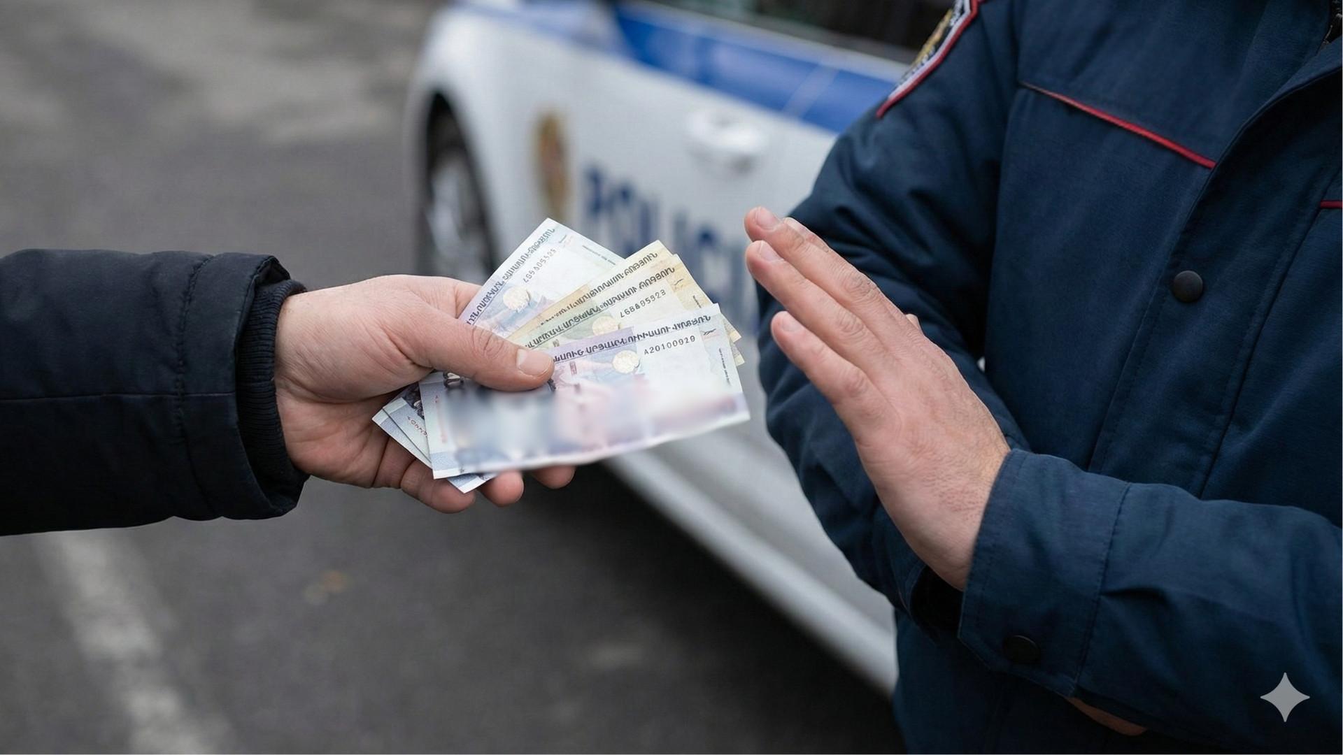 Քաղաքացուն մեղադրանք է ներկայացվել պարեկային ծառայողին կաշառք տալու համար