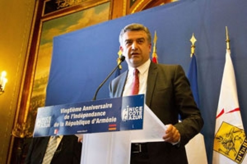 Երևանի քաղաքապետ Կարեն Կարապետյանը մասնակցել է ՀՀ անկախության 20-
ամյակի առթիվ Նիցցայում կազմակերպված միջոցառմանը